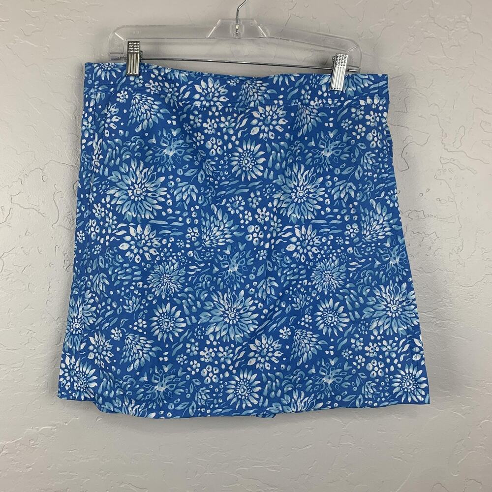 RipSkirt Skirt 2 Womens Large Blue Floral A Line Stretch Travel Pockets Casual